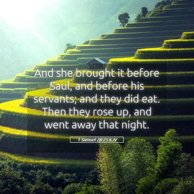 Picture 05 - 1 Samuel 28:25 KJV - And she brought it before Saul, and before his - Bible Verse Picture