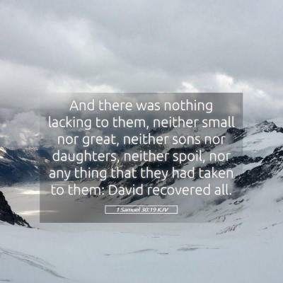 Picture 05 - 1 Samuel 30:19 KJV - And there was nothing lacking to them, neither - Bible Verse Picture
