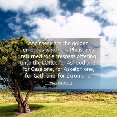 Picture 05 - 1 Samuel 6:17 KJV - And these are the golden emerods which the - Bible Verse Picture