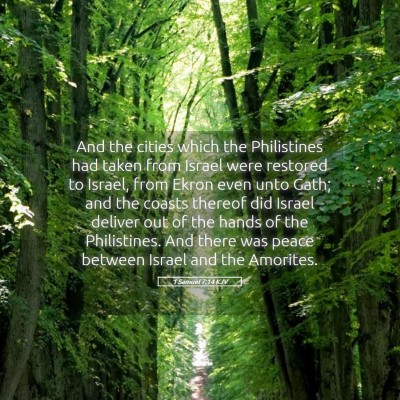 Picture 05 - 1 Samuel 7:14 KJV - And the cities which the Philistines had taken - Bible Verse Picture