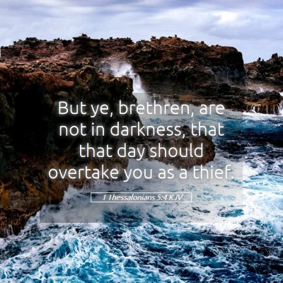 Picture 05 - 1 Thessalonians 5:4 KJV - But ye, brethren, are not in darkness, that that - Bible Verse Picture