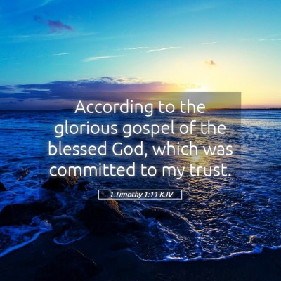 Picture 05 - 1 Timothy 1:11 KJV - According to the glorious gospel of the blessed - Bible Verse Picture
