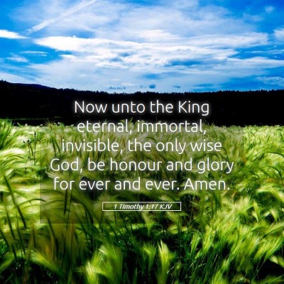 Picture 05 - 1 Timothy 1:17 KJV - Now unto the King eternal, immortal, invisible, - Bible Verse Picture