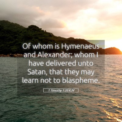 Picture 05 - 1 Timothy 1:20 KJV - Of whom is Hymenaeus and Alexander; whom I have - Bible Verse Picture