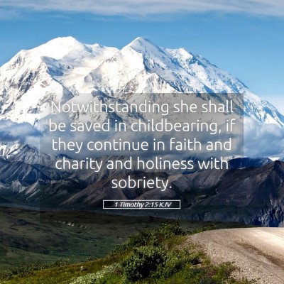 Picture 05 - 1 Timothy 2:15 KJV - Notwithstanding she shall be saved in - Bible Verse Picture