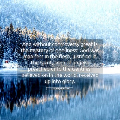 Picture 05 - 1 Timothy 3:16 KJV - And without controversy great is the mystery of - Bible Verse Picture