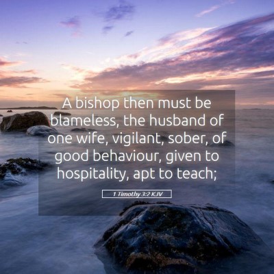 Picture 05 - 1 Timothy 3:2 KJV - A bishop then must be blameless, the husband of - Bible Verse Picture
