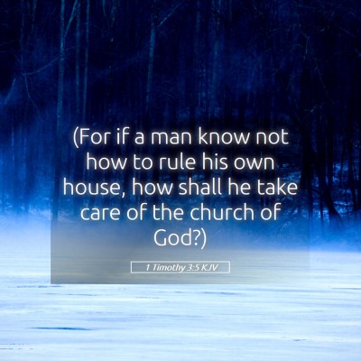 Picture 05 - 1 Timothy 3:5 KJV - (For if a man know not how to rule his own house, - Bible Verse Picture
