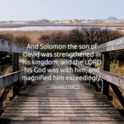 Picture 05 - 2 Chronicles 1:1 KJV - And Solomon the son of David was strengthened in - Bible Verse Picture