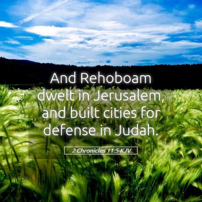 Picture 05 - 2 Chronicles 11:5 KJV - And Rehoboam dwelt in Jerusalem, and built cities - Bible Verse Picture