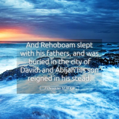 Picture 05 - 2 Chronicles 12:16 KJV - And Rehoboam slept with his fathers, and was - Bible Verse Picture