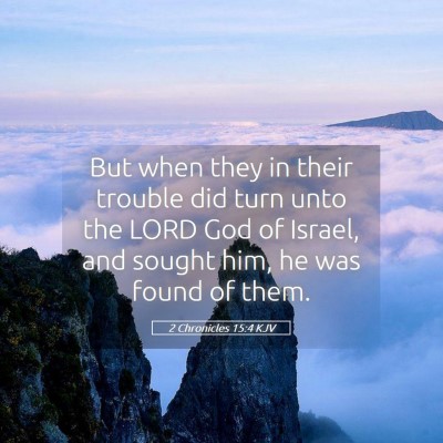 Picture 05 - 2 Chronicles 15:4 KJV - But when they in their trouble did turn unto the - Bible Verse Picture