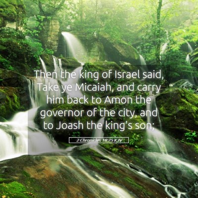 Picture 05 - 2 Chronicles 18:25 KJV - Then the king of Israel said, Take ye Micaiah, - Bible Verse Picture