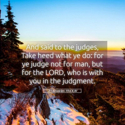 Picture 05 - 2 Chronicles 19:6 KJV - And said to the judges, Take heed what ye do: for - Bible Verse Picture
