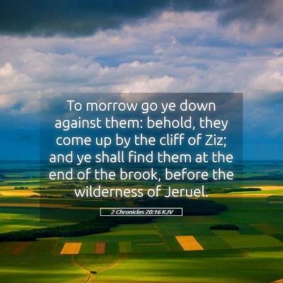 Picture 05 - 2 Chronicles 20:16 KJV - To morrow go ye down against them: behold, they - Bible Verse Picture