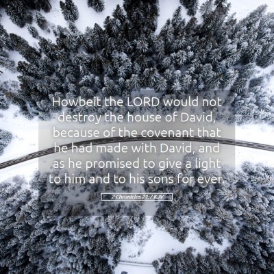 Picture 05 - 2 Chronicles 21:7 KJV - Howbeit the LORD would not destroy the house of - Bible Verse Picture