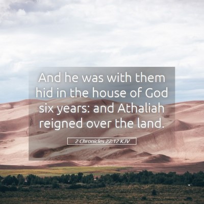 Picture 05 - 2 Chronicles 22:12 KJV - And he was with them hid in the house of God six - Bible Verse Picture