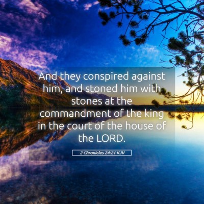 Picture 05 - 2 Chronicles 24:21 KJV - And they conspired against him, and stoned him - Bible Verse Picture