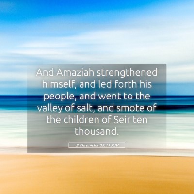 Picture 05 - 2 Chronicles 25:11 KJV - And Amaziah strengthened himself, and led forth - Bible Verse Picture