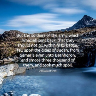 Picture 05 - 2 Chronicles 25:13 KJV - But the soldiers of the army which Amaziah sent - Bible Verse Picture