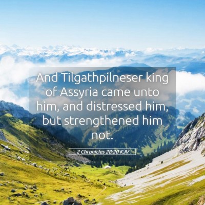 Picture 05 - 2 Chronicles 28:20 KJV - And Tilgathpilneser king of Assyria came unto - Bible Verse Picture