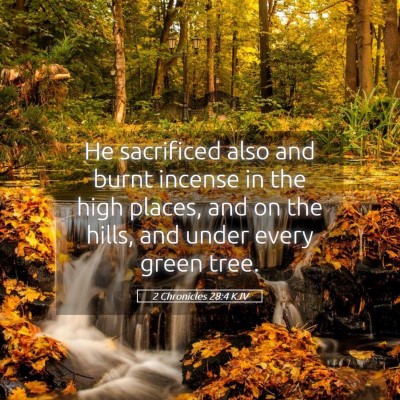 Picture 05 - 2 Chronicles 28:4 KJV - He sacrificed also and burnt incense in the high - Bible Verse Picture