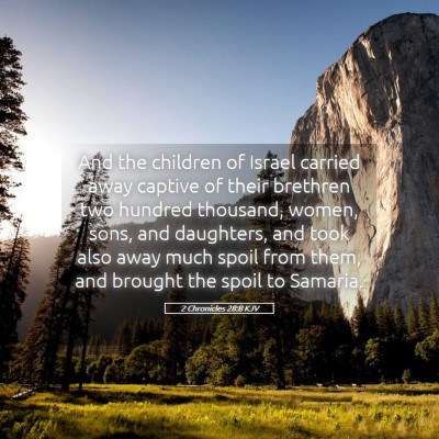 Picture 05 - 2 Chronicles 28:8 KJV - And the children of Israel carried away captive - Bible Verse Picture