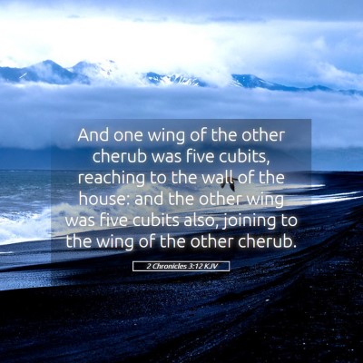 Picture 05 - 2 Chronicles 3:12 KJV - And one wing of the other cherub was five cubits, - Bible Verse Picture