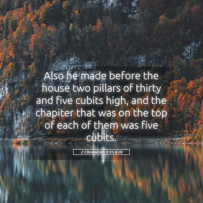 Picture 05 - 2 Chronicles 3:15 KJV - Also he made before the house two pillars of - Bible Verse Picture