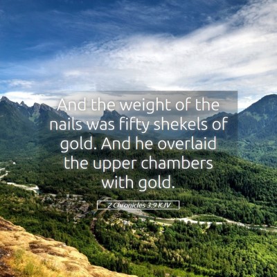 Picture 05 - 2 Chronicles 3:9 KJV - And the weight of the nails was fifty shekels of - Bible Verse Picture