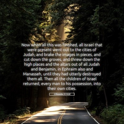 Picture 05 - 2 Chronicles 31:1 KJV - Now when all this was finished, all Israel that - Bible Verse Picture
