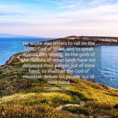Picture 05 - 2 Chronicles 32:17 KJV - He wrote also letters to rail on the LORD God of - Bible Verse Picture