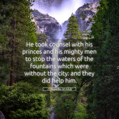 Picture 05 - 2 Chronicles 32:3 KJV - He took counsel with his princes and his mighty - Bible Verse Picture