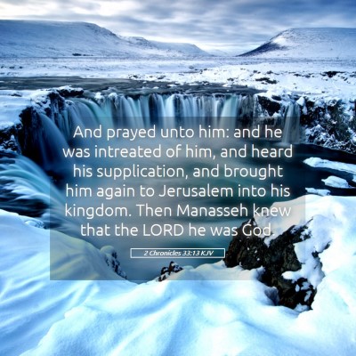 Picture 05 - 2 Chronicles 33:13 KJV - And prayed unto him: and he was intreated of him, - Bible Verse Picture