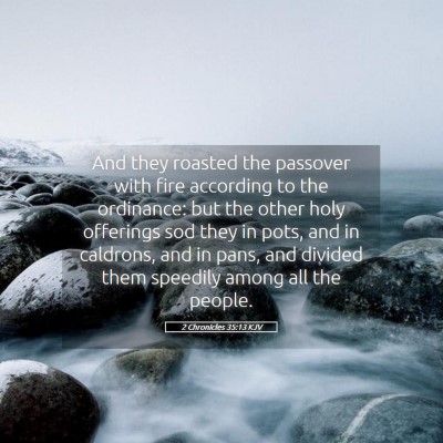 Picture 05 - 2 Chronicles 35:13 KJV - And they roasted the passover with fire according - Bible Verse Picture