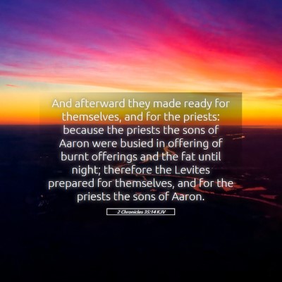 Picture 05 - 2 Chronicles 35:14 KJV - And afterward they made ready for themselves, and - Bible Verse Picture