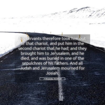 Picture 05 - 2 Chronicles 35:24 KJV - His servants therefore took him out of that - Bible Verse Picture