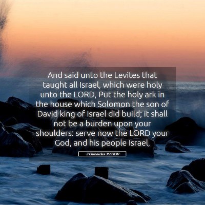 Picture 05 - 2 Chronicles 35:3 KJV - And said unto the Levites that taught all Israel, - Bible Verse Picture