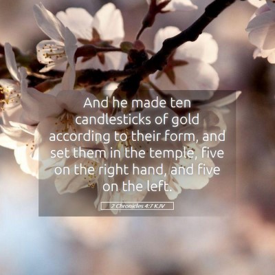 Picture 05 - 2 Chronicles 4:7 KJV - And he made ten candlesticks of gold according to - Bible Verse Picture