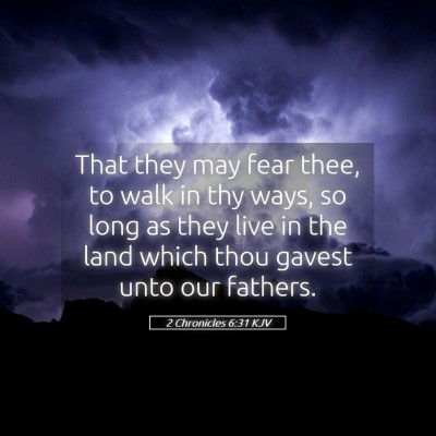 Picture 05 - 2 Chronicles 6:31 KJV - That they may fear thee, to walk in thy ways, so - Bible Verse Picture