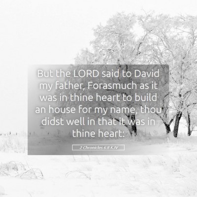 Picture 05 - 2 Chronicles 6:8 KJV - But the LORD said to David my father, Forasmuch - Bible Verse Picture