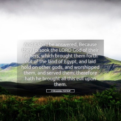 Picture 05 - 2 Chronicles 7:22 KJV - And it shall be answered, Because they forsook - Bible Verse Picture
