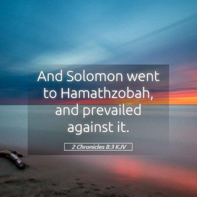 Picture 05 - 2 Chronicles 8:3 KJV - And Solomon went to Hamathzobah, and prevailed - Bible Verse Picture