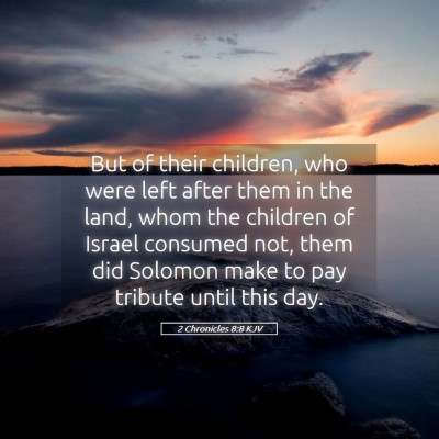 Picture 05 - 2 Chronicles 8:8 KJV - But of their children, who were left after them - Bible Verse Picture