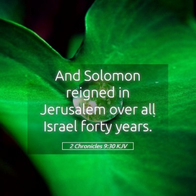 Picture 05 - 2 Chronicles 9:30 KJV - And Solomon reigned in Jerusalem over all Israel - Bible Verse Picture