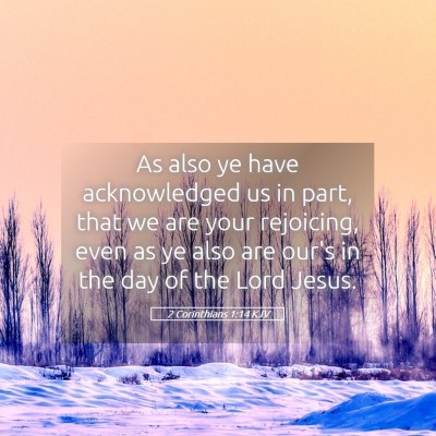 Picture 05 - 2 Corinthians 1:14 KJV - As also ye have acknowledged us in part, that we - Bible Verse Picture