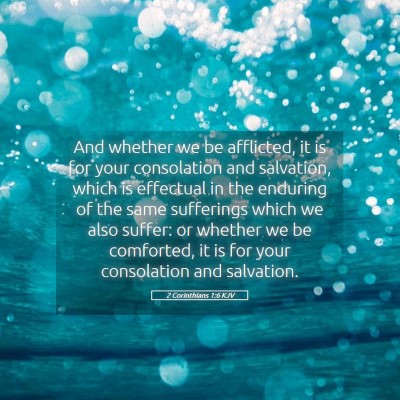 Picture 05 - 2 Corinthians 1:6 KJV - And whether we be afflicted, it is for your - Bible Verse Picture