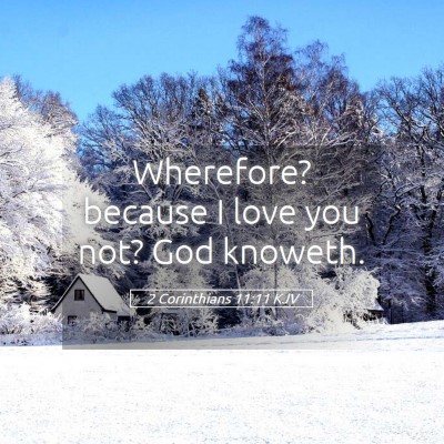 Picture 05 - 2 Corinthians 11:11 KJV - Wherefore? because I love you not? God - Bible Verse Picture