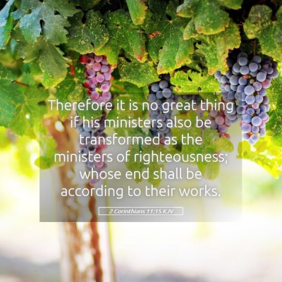 Picture 05 - 2 Corinthians 11:15 KJV - Therefore it is no great thing if his ministers - Bible Verse Picture