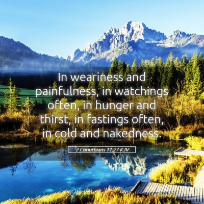 Picture 05 - 2 Corinthians 11:27 KJV - In weariness and painfulness, in watchings often, - Bible Verse Picture